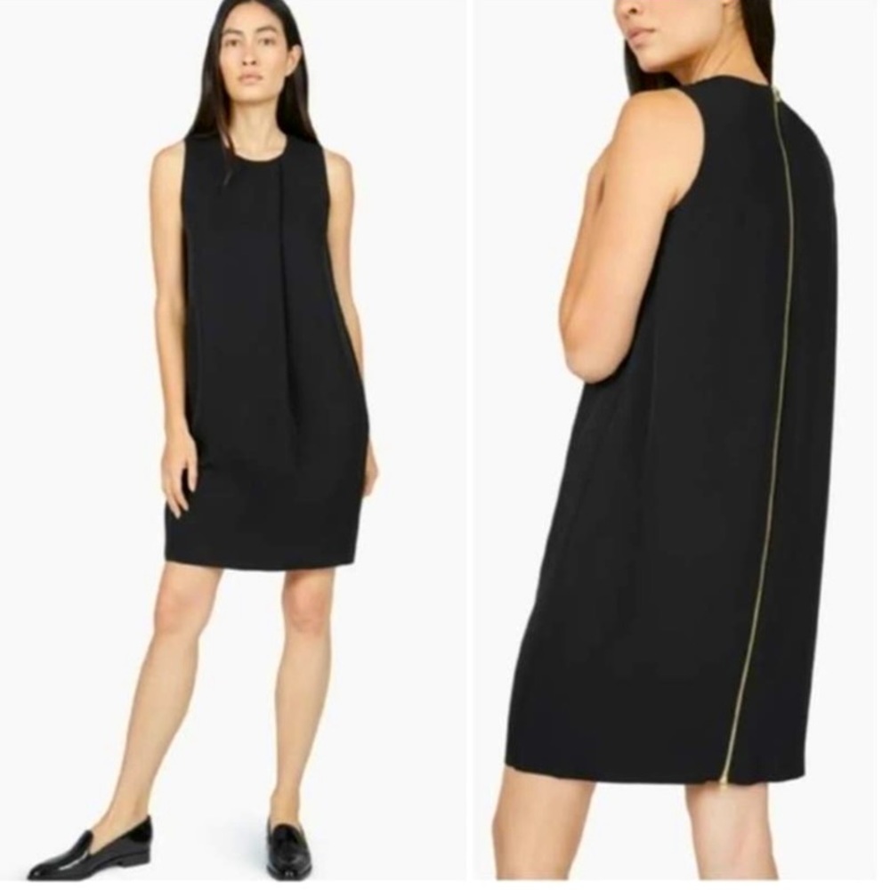 Everlane E2 Japanese GoWeave Black zipper back Dress Size 2